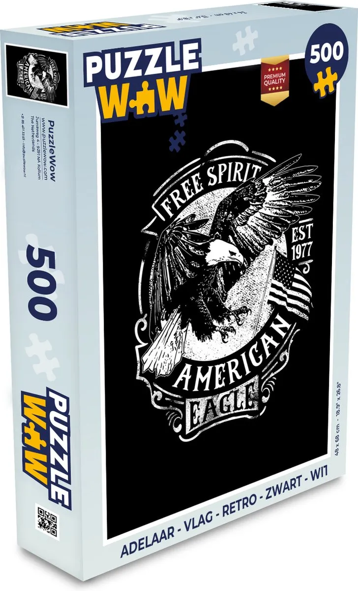 PuzzleWow Adelaar Vlag Retro Legpuzzel 500 Stuks