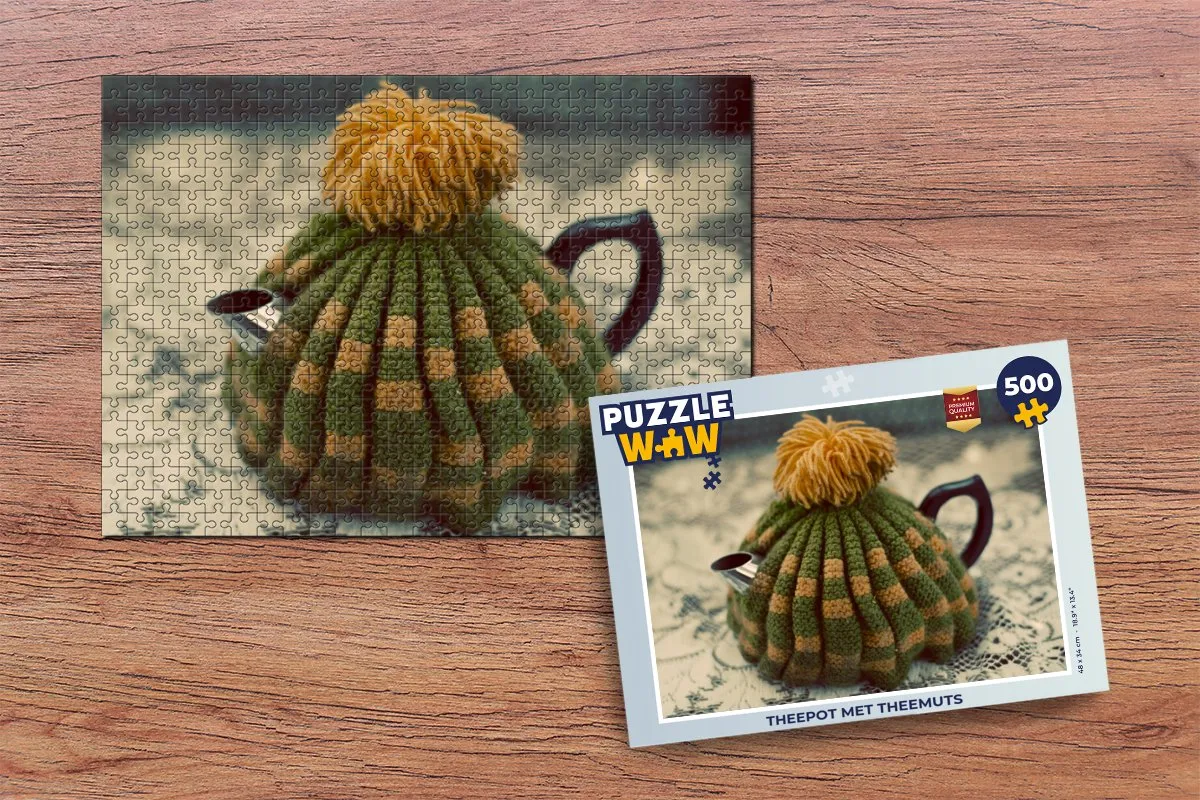 PuzzleWow Theepot met theemuts Legpuzzel 500 Stuks - Multicolor