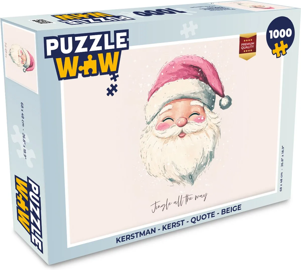 PuzzleWow Kerstman Legpuzzel 1000 Stuks - Beige