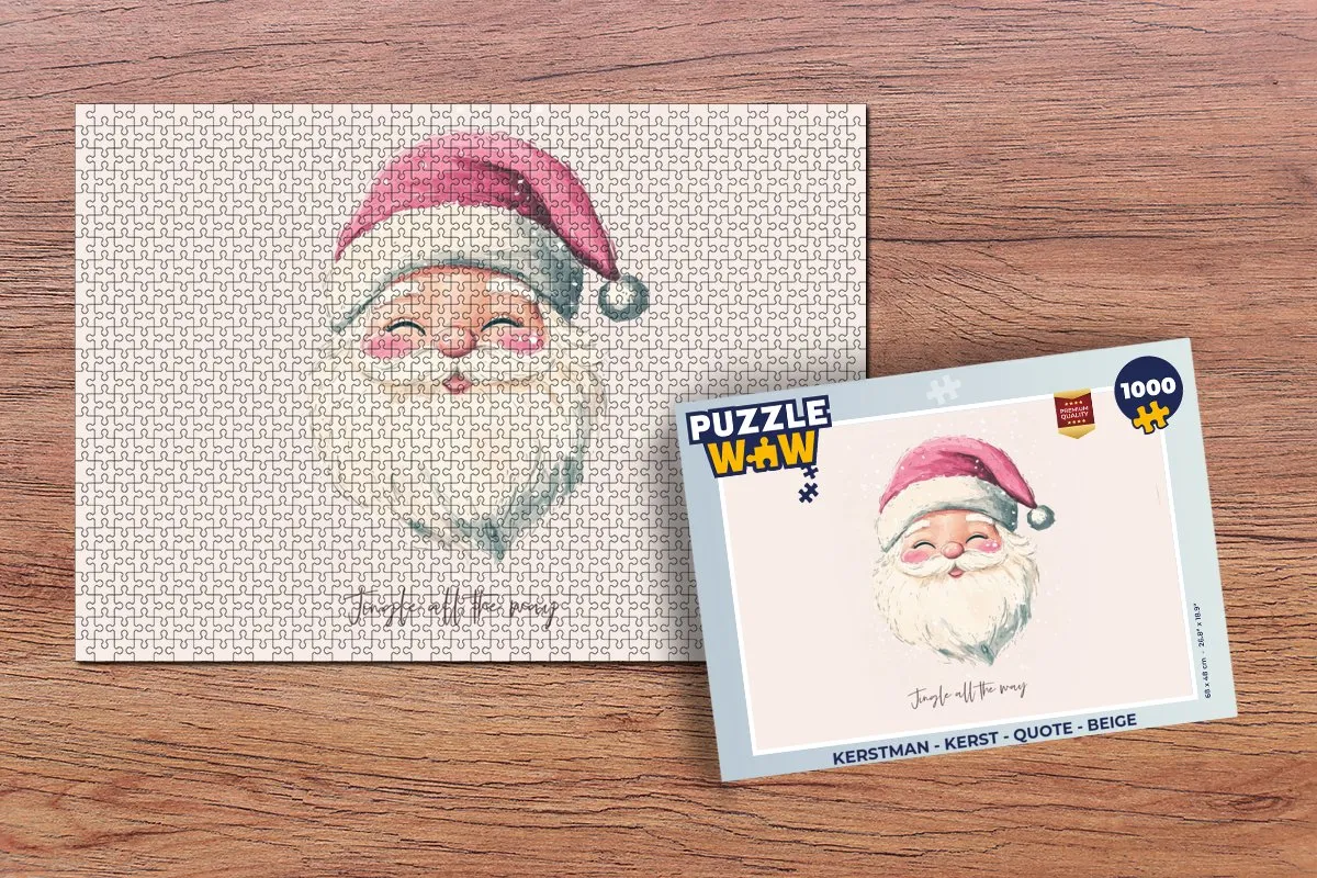 PuzzleWow Kerstman Legpuzzel 1000 Stuks - Beige