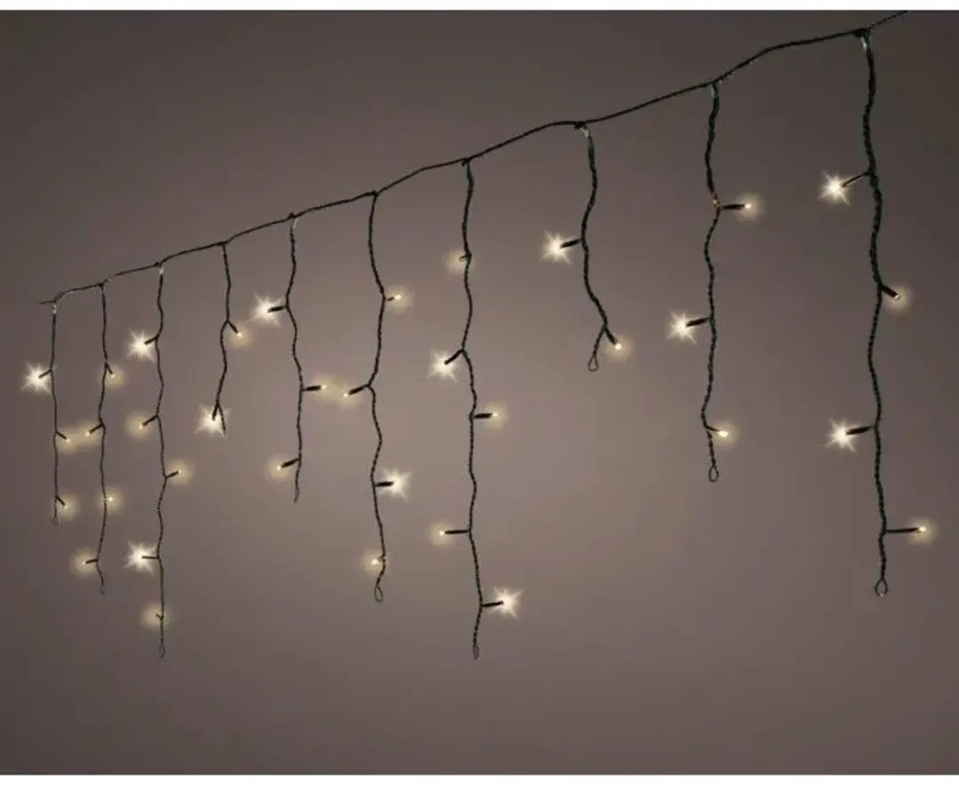 Led Icicle 5 meter 119 LED zwart/soft gold Lumineo