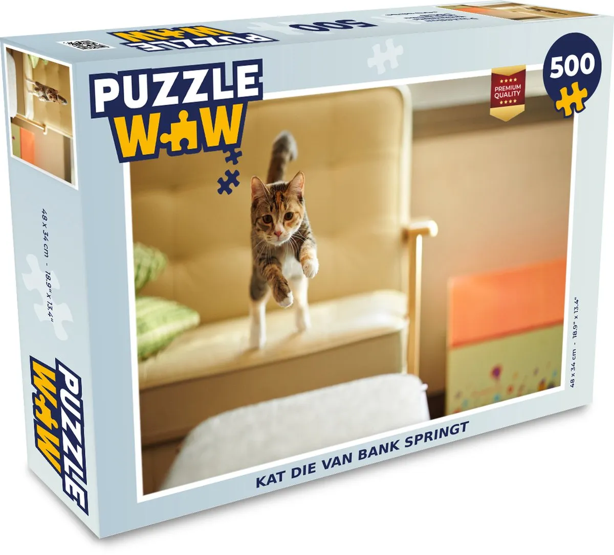 PuzzleWow Kat Spring Stoel Legpuzzel 500 Stuks