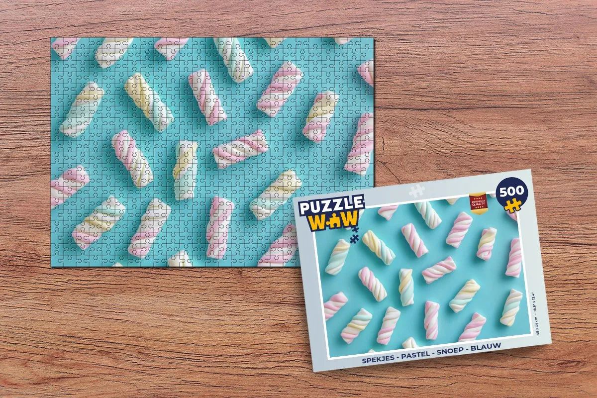 PuzzleWow Spekjes Blauw Legpuzzel 500 Stuks - MPN 8721169402345