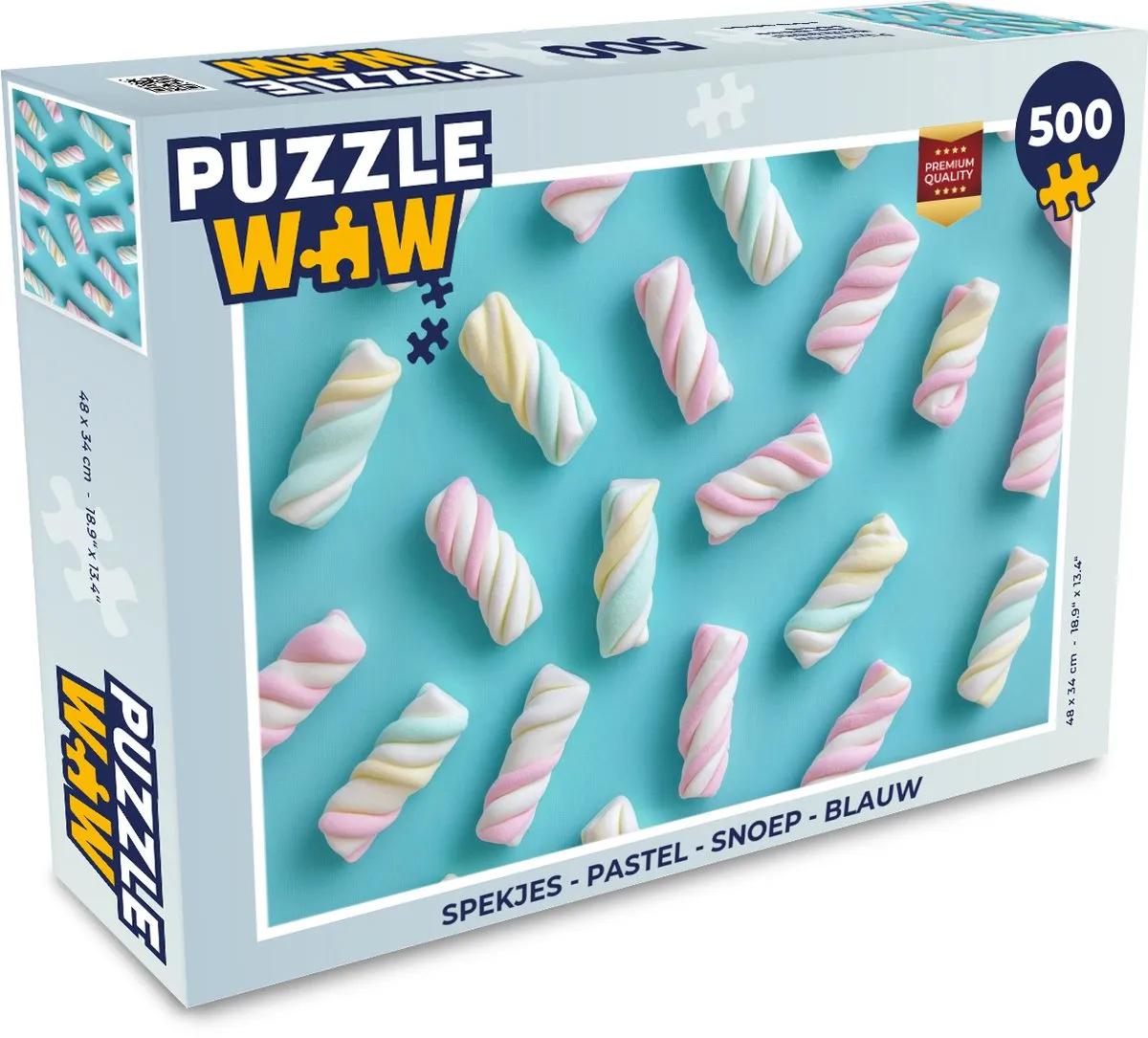 PuzzleWow Spekjes Blauw Legpuzzel 500 Stuks - MPN 8721169402345