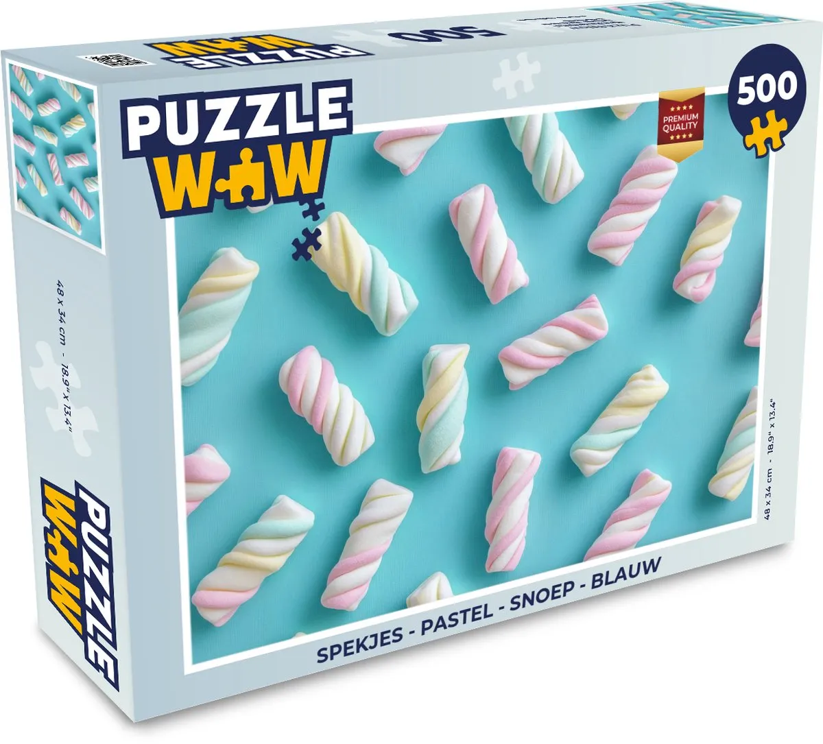 PuzzleWow Spekjes Blauw Legpuzzel 500 Stuks - MPN 8721169402345