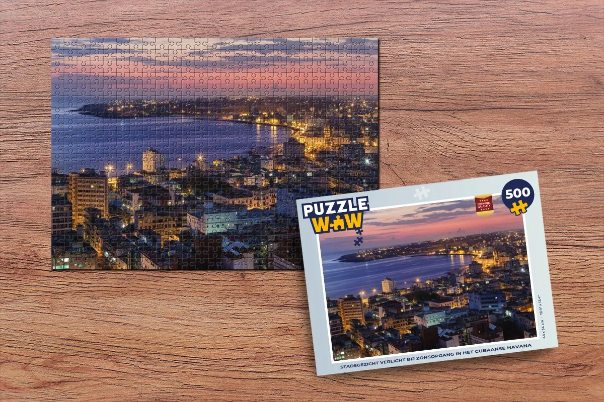 PuzzleWow Havana Zonsopgang Legpuzzel 500 Stuks - Multicolor