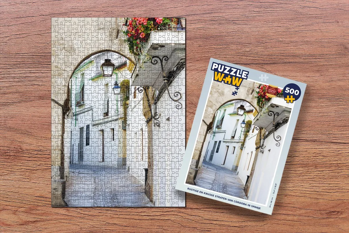 PuzzleWow Legpuzzel Rustige en knusse straten van Córdoba - 500 Stukken - Multicolor