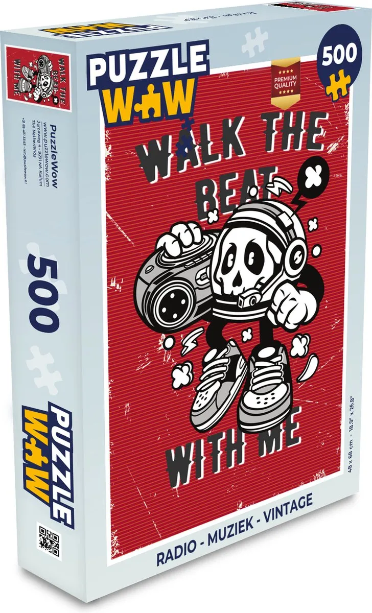 PuzzleWow Vintage Muziek Legpuzzel 500 Stuks