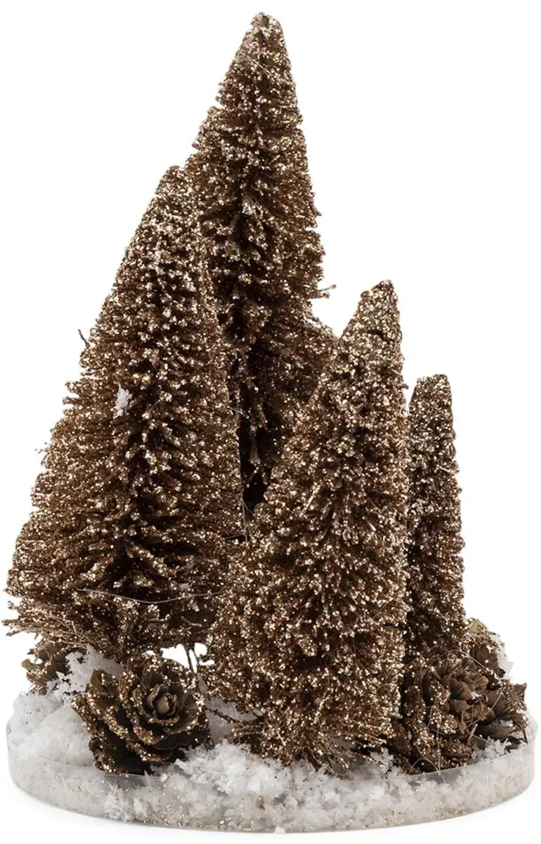 Riviera Maison Sparkling Forest Deco Trees goud Kerstornament