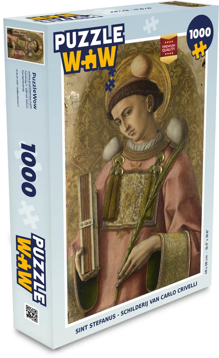 PuzzleWow Sint Stefanus Legpuzzel 1000 Stuks - Carlo Crivelli - Multicolor