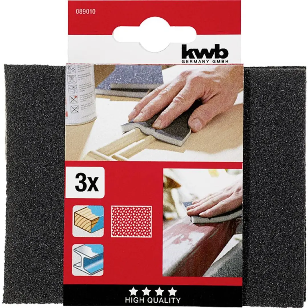 KWB Schuupad Fijn 125x100x10mm - 3 Stuks - afbeelding 4 van 4
