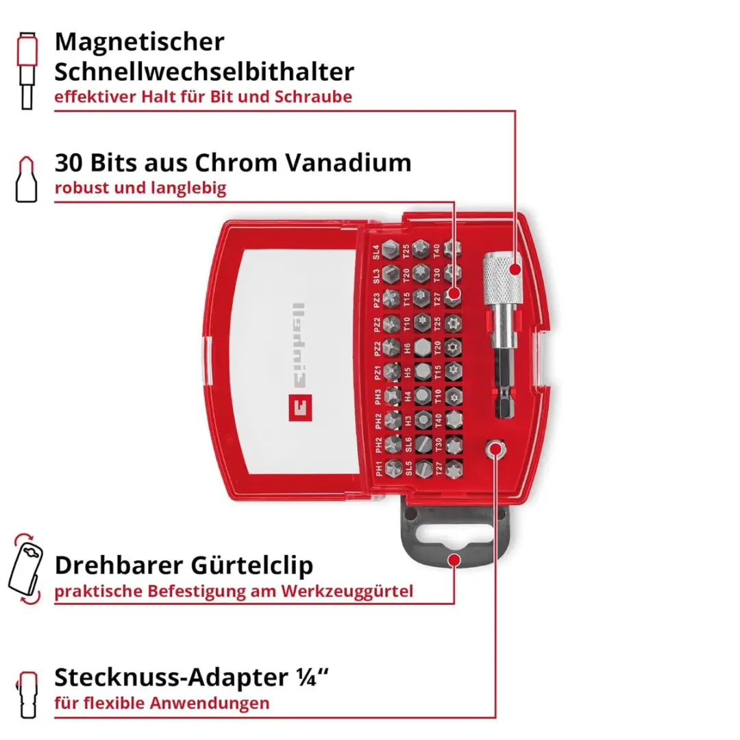 Einhell Belt Clip Bitset 32-delig - Incl. bithouder - afbeelding 2 van 6