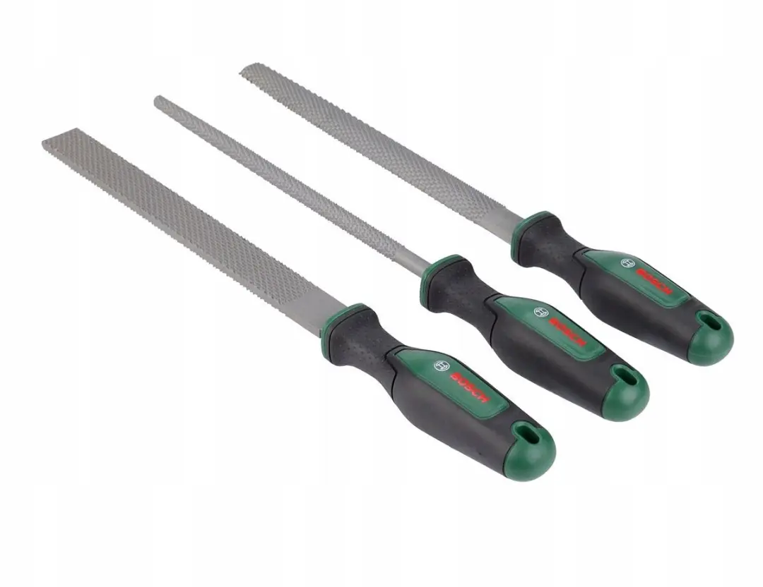 Bosch Set Houtvijlen 3-delig - Vlak/Halfrond/Rond - Zwart/Groen - afbeelding 6 van 6