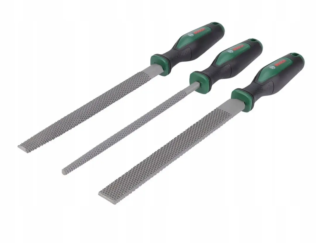 Bosch Set Houtvijlen 3-delig - Vlak/Halfrond/Rond - Zwart/Groen - afbeelding 2 van 6