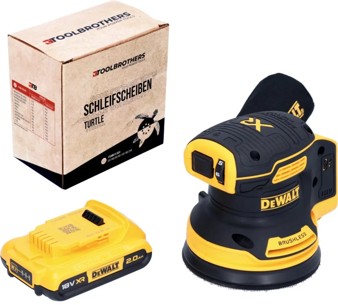 DeWalt DCW210N Accu Excenterschuurmachine 18V 125mm - 2.0Ah + Schuurschijven - afbeelding 2 van 6