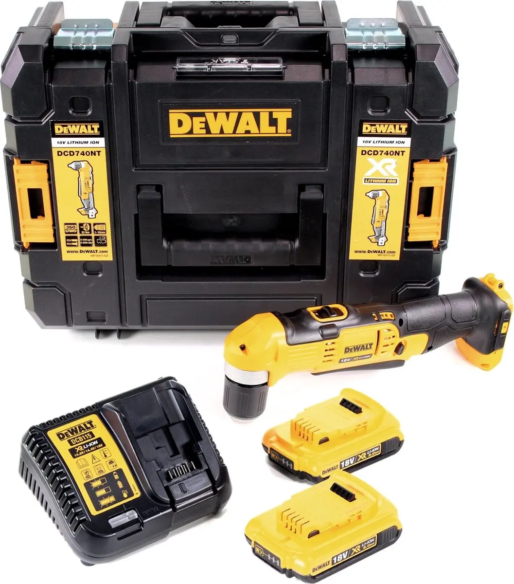 DeWalt DCD740 D2 Accu-haakse boormachine 18V - 2x 2,0Ah + snellader - afbeelding 2 van 5
