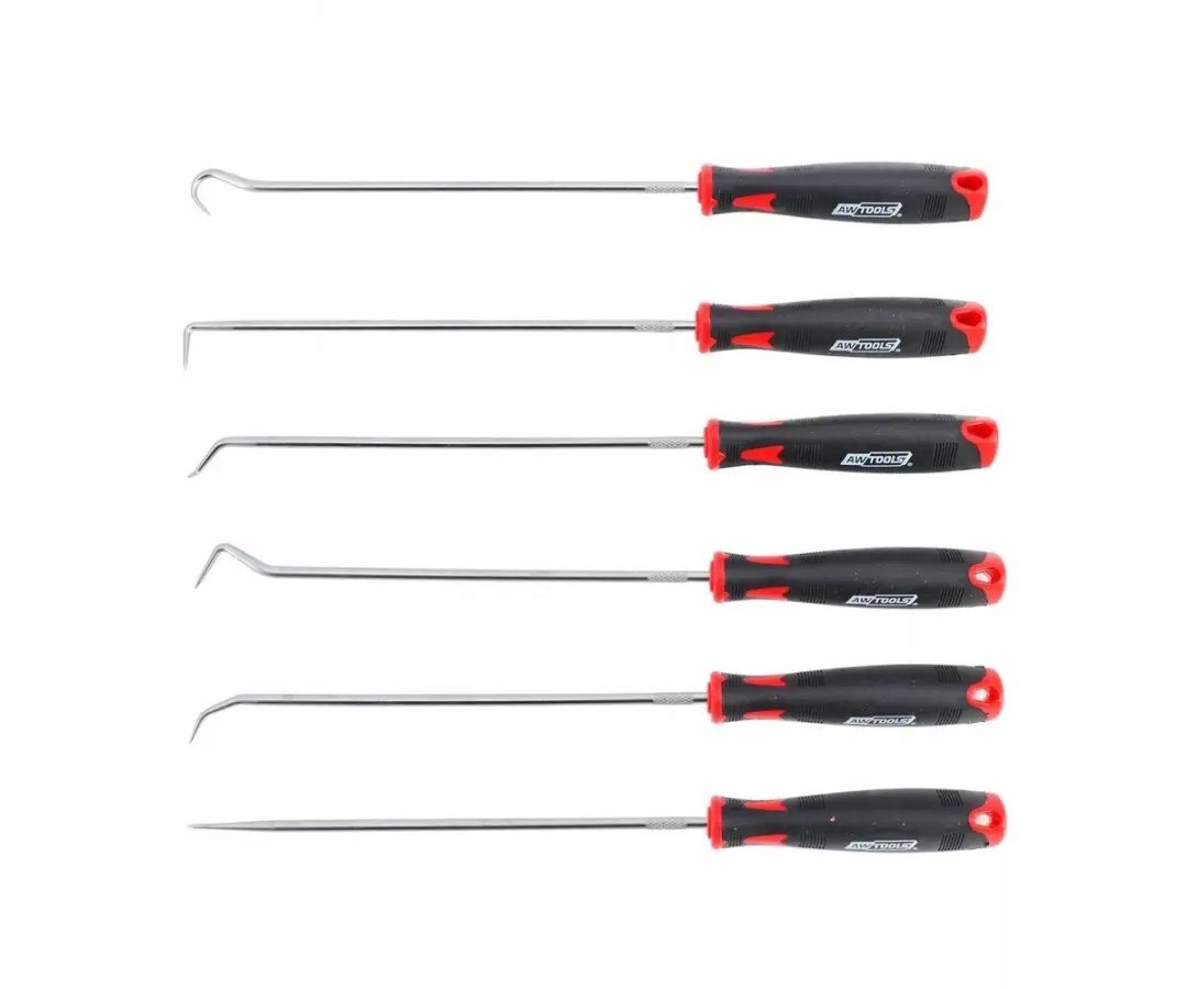 Set van 6 lange haken met handvat