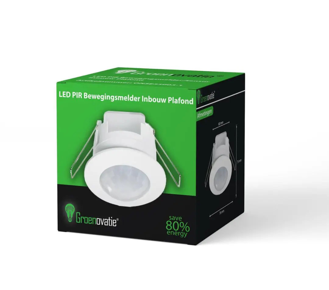 Groenovatie LED PIR Bewegingsmelder Inbouw Plafond - Wit - afbeelding 5 van 5