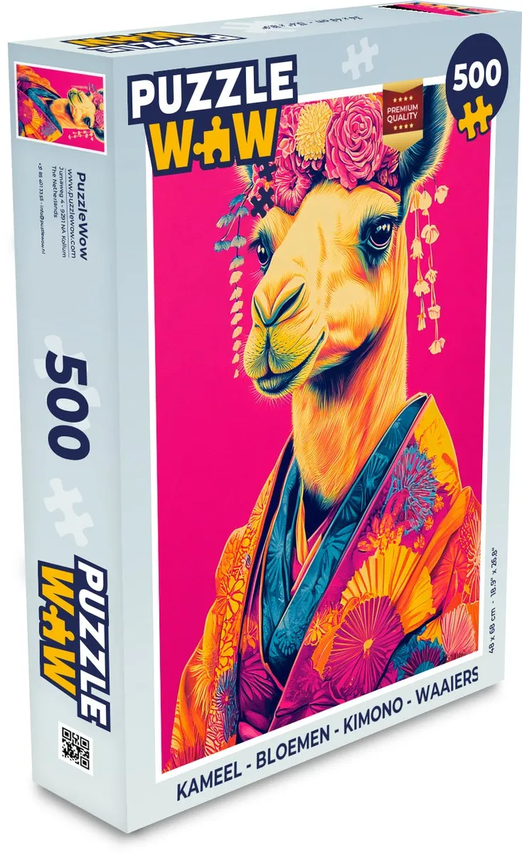 PuzzleWow Kimono Waaiers Legpuzzel 500 Stuks