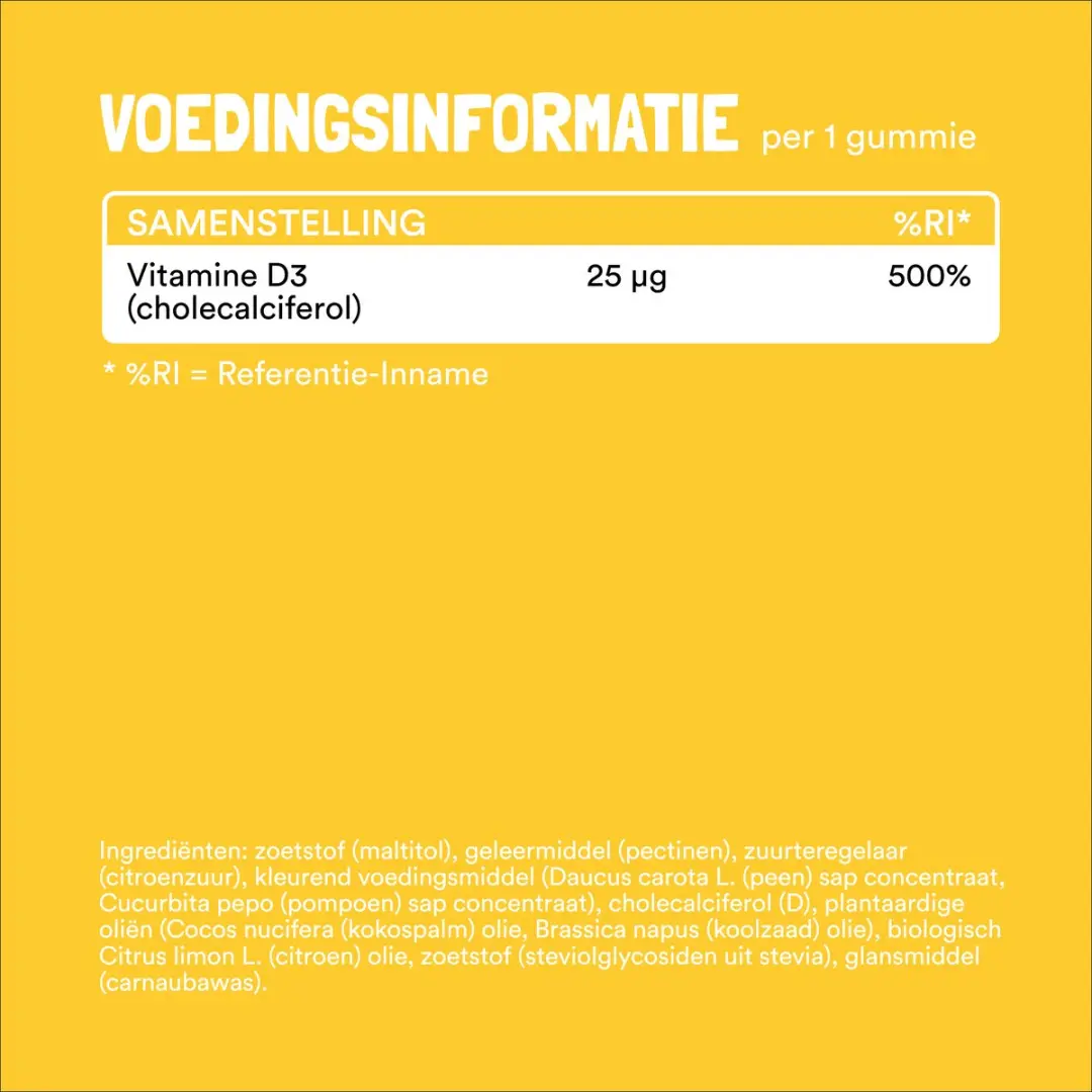 Yummygums Vitamine D Gummies Suikervrij 60 Stuks