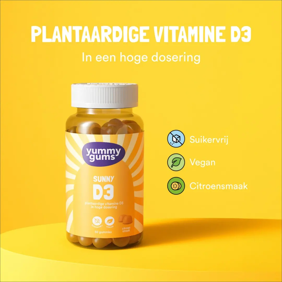Yummygums Vitamine D Gummies Suikervrij 60 Stuks