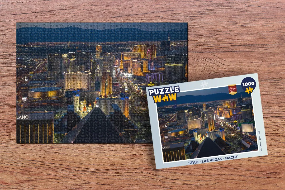 PuzzleWow Las Vegas Nacht Legpuzzel 1000 Stuks - Multicolor