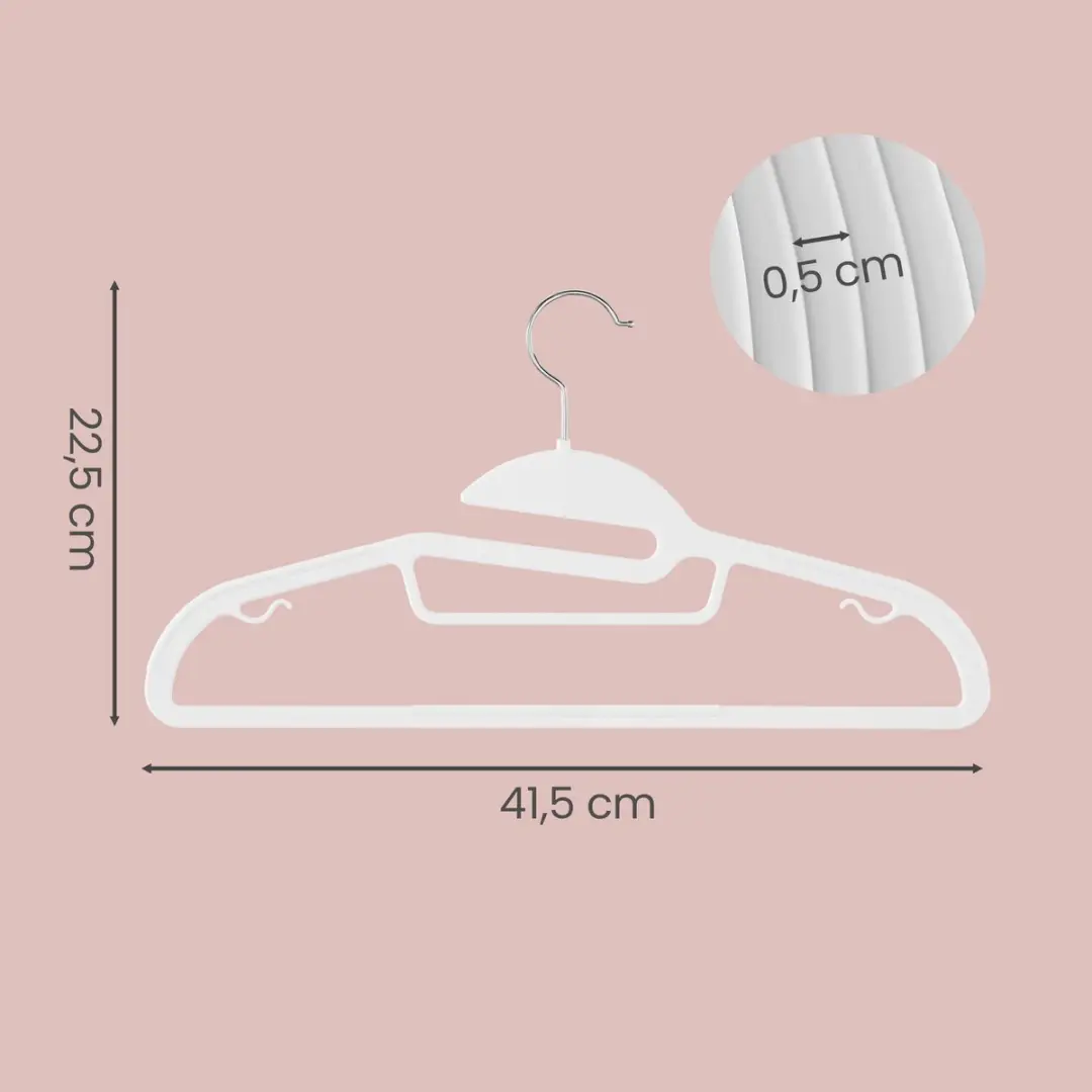 Songmics Kledinghangers 20 Stuks - Wit - afbeelding 4 van 6