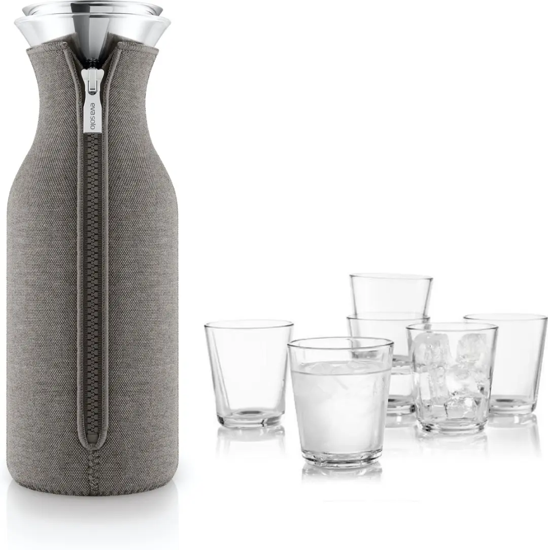 Set: Fridge karaf taupe van Eva Solo met 6 glazen
