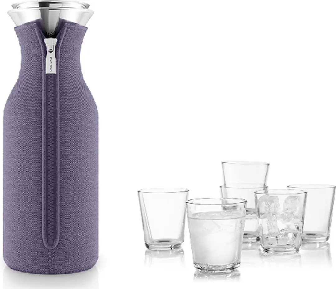 Set: Fridge karaf violet blue van Eva Solo met 6 glazen
