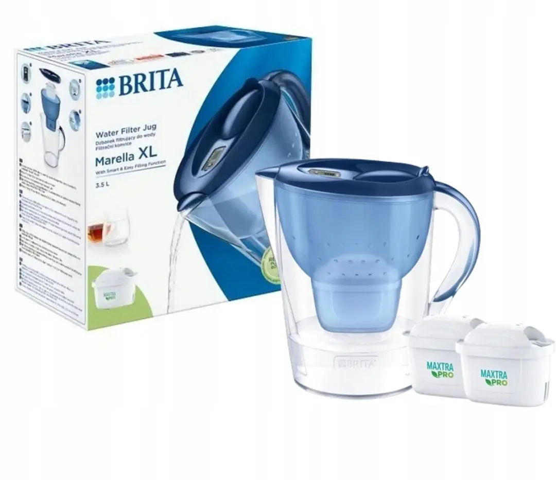 Brita Marella XL Waterfilterkan 3,5L Blauw met 2 MAXTRA PRO Filters