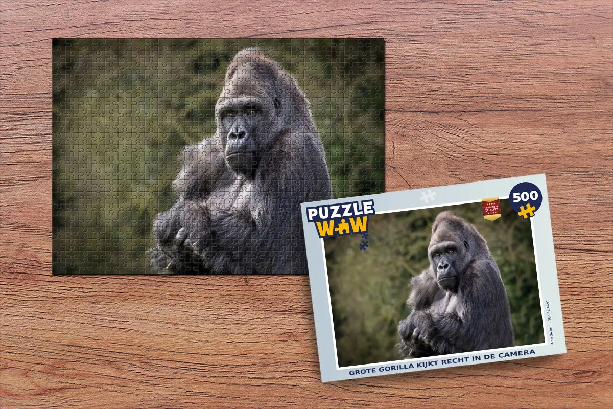 PuzzleWow Grote Gorilla Legpuzzel 500 Stuks - Multicolor