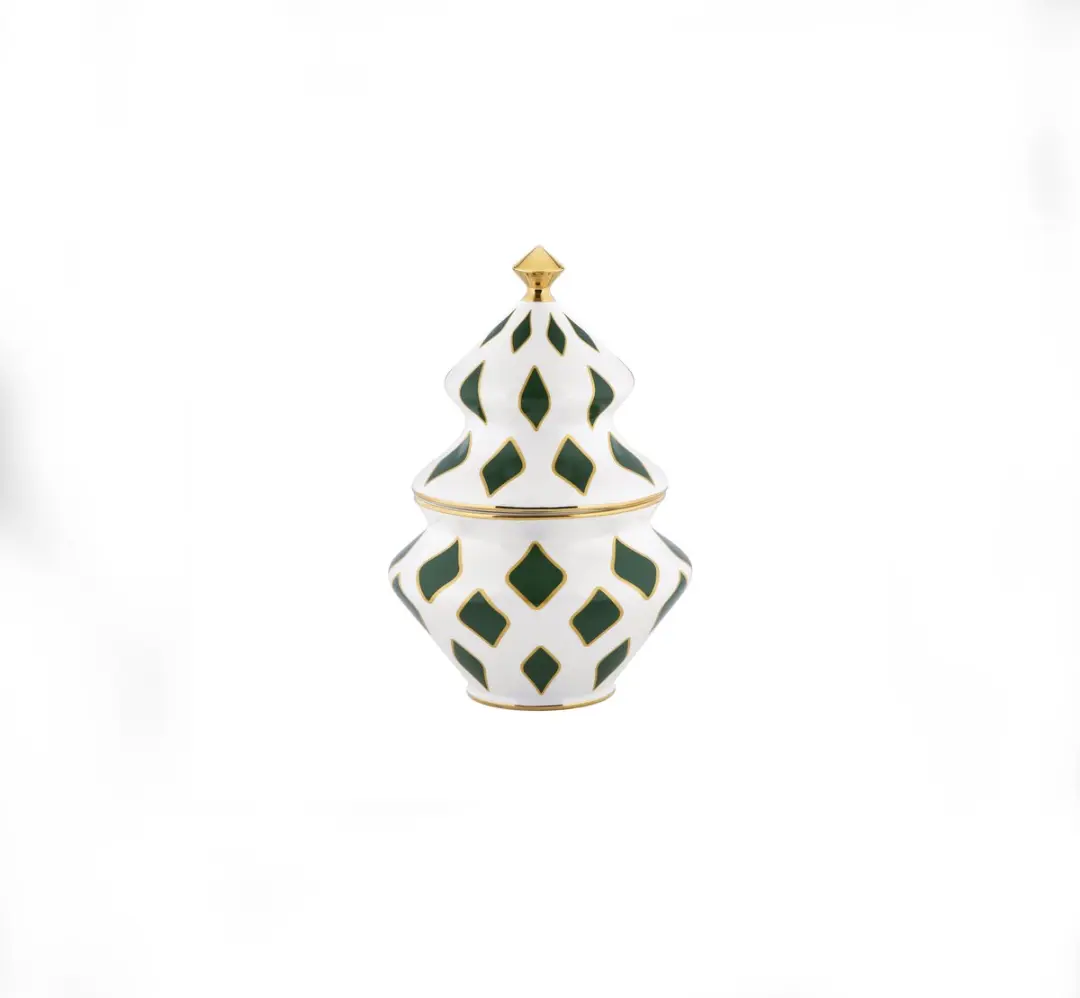 Alessi Delight-Bonbonniere-Porselein-Wit-Groen-Goud