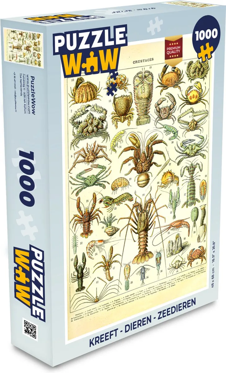 PuzzleWow Adolphe Millot Kreeft Legpuzzel 1000 Stuks - Multicolor