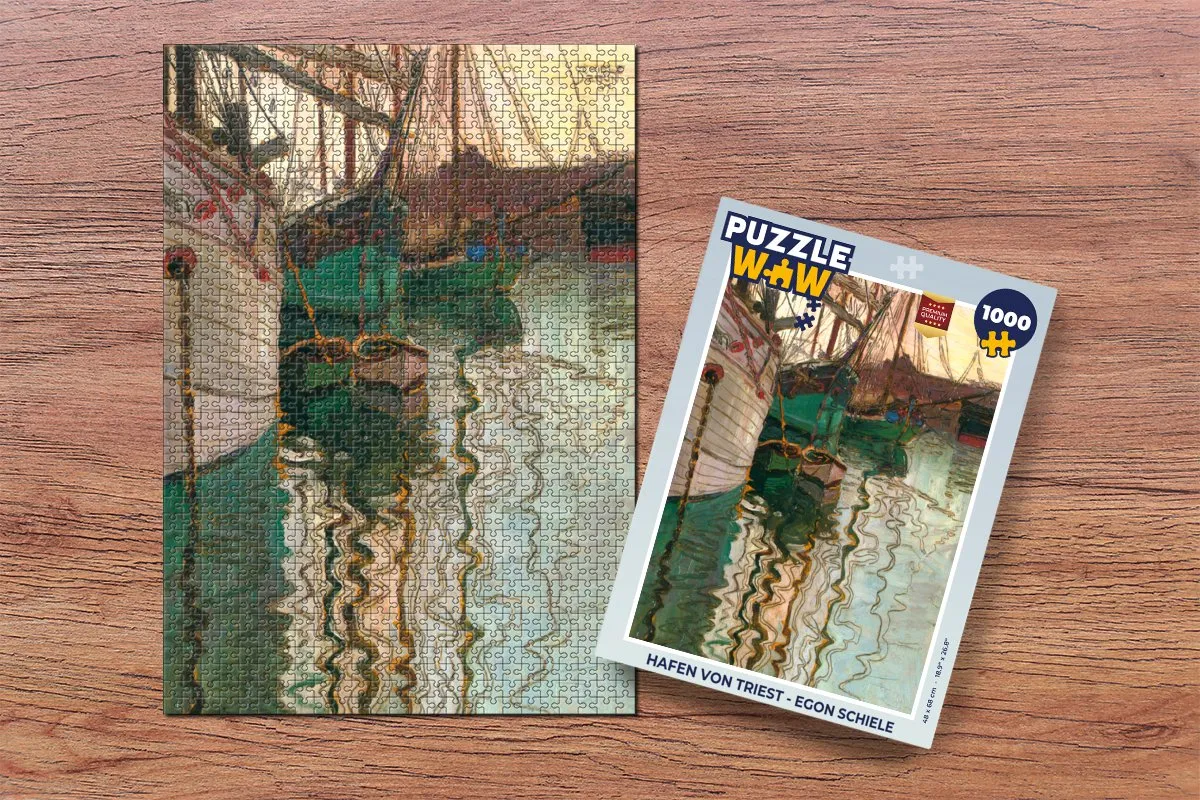 PuzzleWow Hafen von Triest Egon Schiele Legpuzzel 1000 Stuks - Multicolor