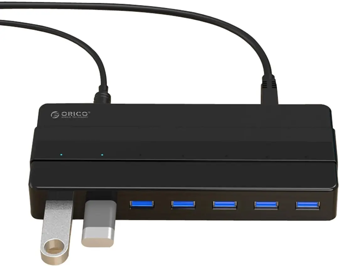 ORICO Hub H7928-U3-V1 USB-A 3.0 - 7 Poorten - Transparant - afbeelding 4 van 6