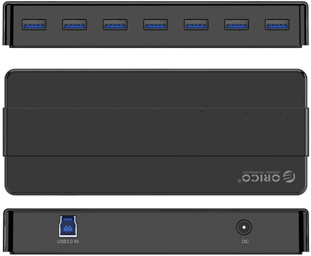 ORICO Hub H7928-U3-V1 USB-A 3.0 - 7 Poorten - Transparant - afbeelding 2 van 6