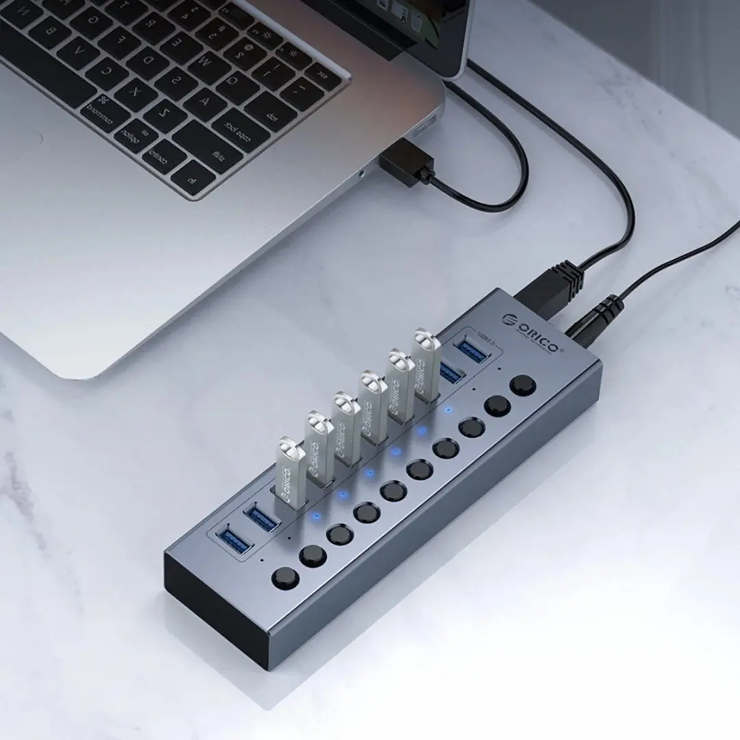 ORICO Hub BT2U3-16AB USB-A 3.0 16x - Transparant - afbeelding 4 van 6