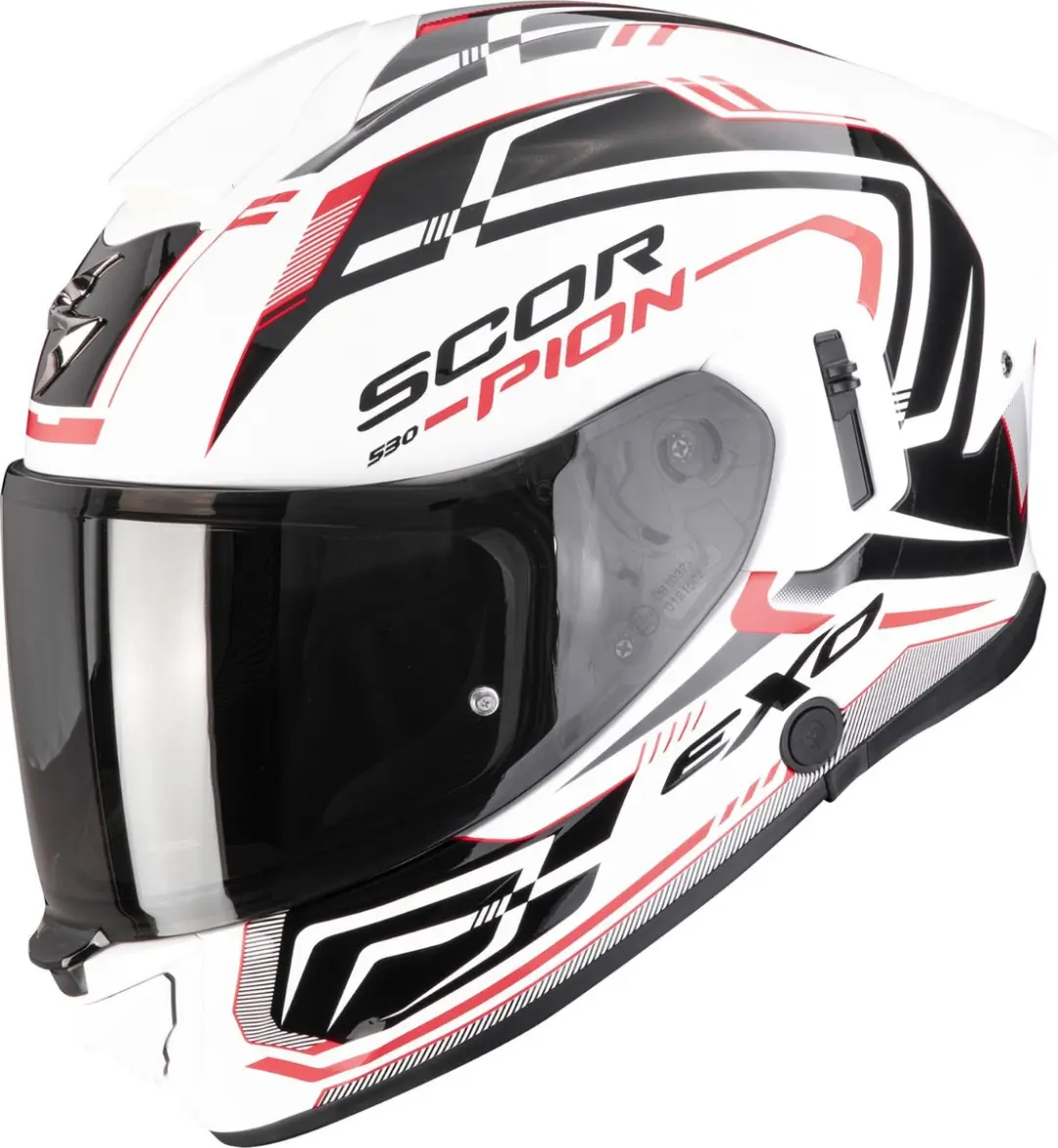 Scorpion Exo-530 Air S Integraalhelm - Wit/Zwart/Rood - afbeelding 2 van 6
