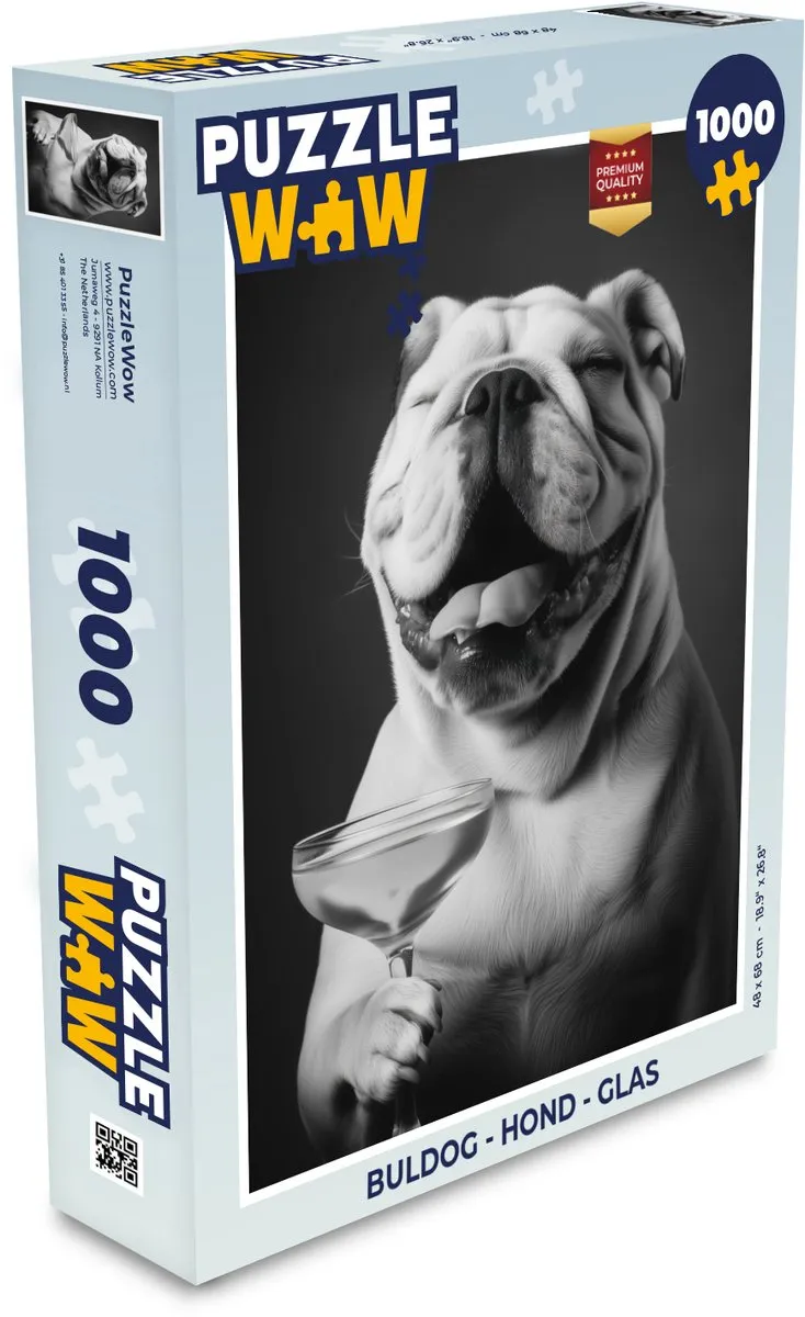 PuzzleWow Buldog Legpuzzel 1000 Stuks