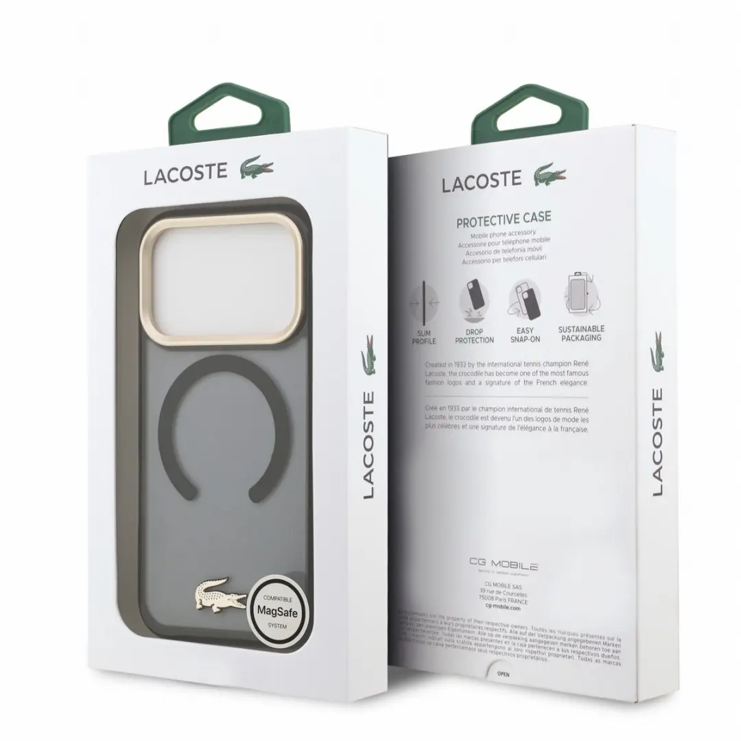Lacoste Shockproof MagSafe Hoesje iPhone 17 Pro - Zwart - afbeelding 4 van 4