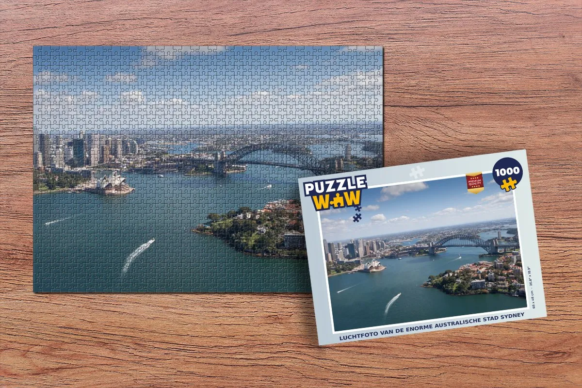 PuzzleWow Sydney Luchtfoto Legpuzzel 1000 Stuks - Multicolor