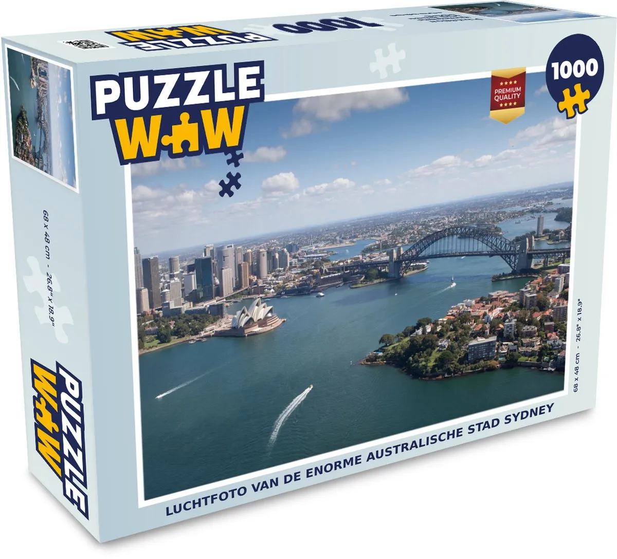 PuzzleWow Sydney Luchtfoto Legpuzzel 1000 Stuks - Multicolor