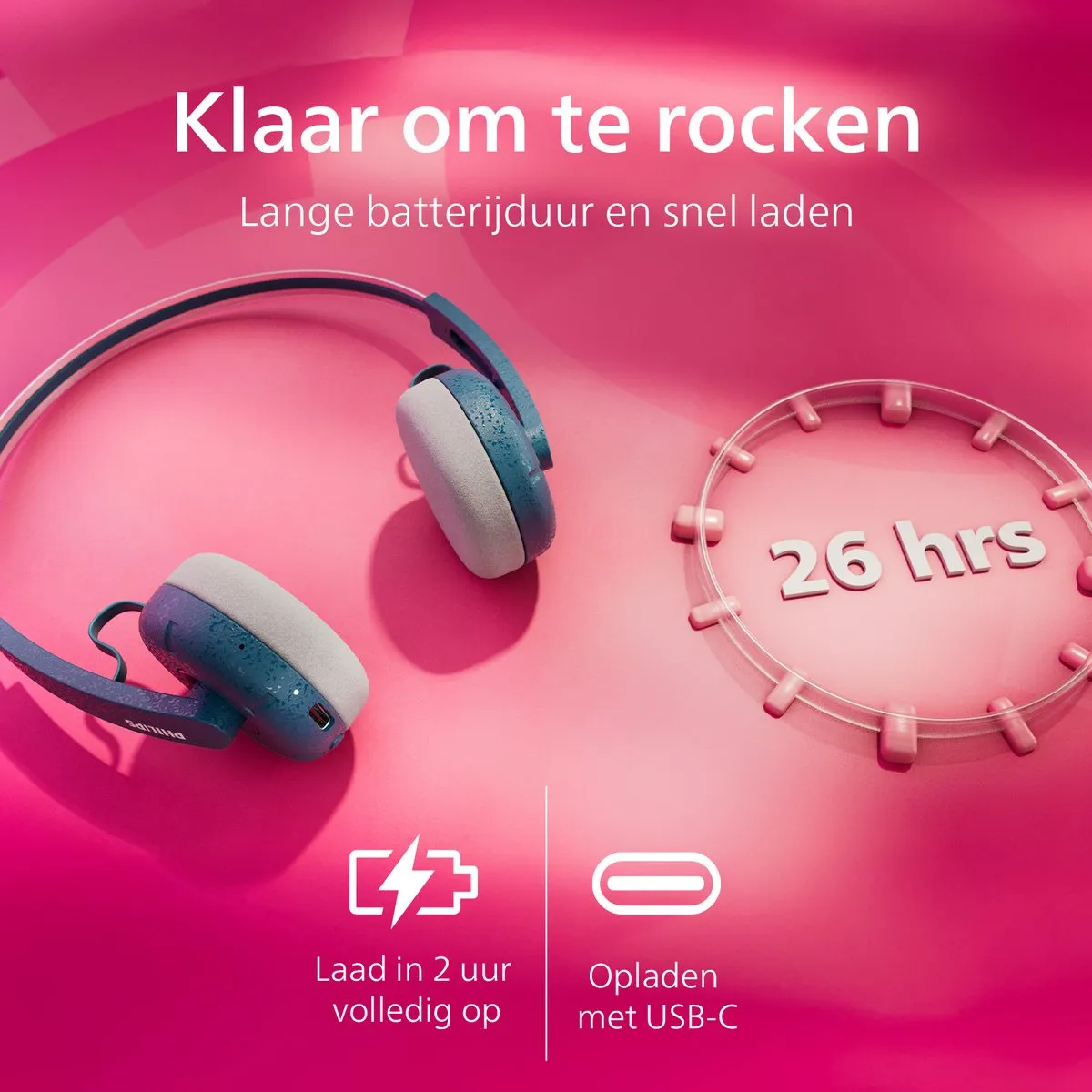 PHILIPS TAH2000TL/00 Draadloze on-ear koptelefoon - multipoint aansluiting - Retro Look - Light Weight - Teal Blauw