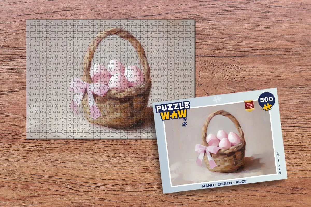 PuzzleWow Mand Eieren Roze Legpuzzel 500 Stuks