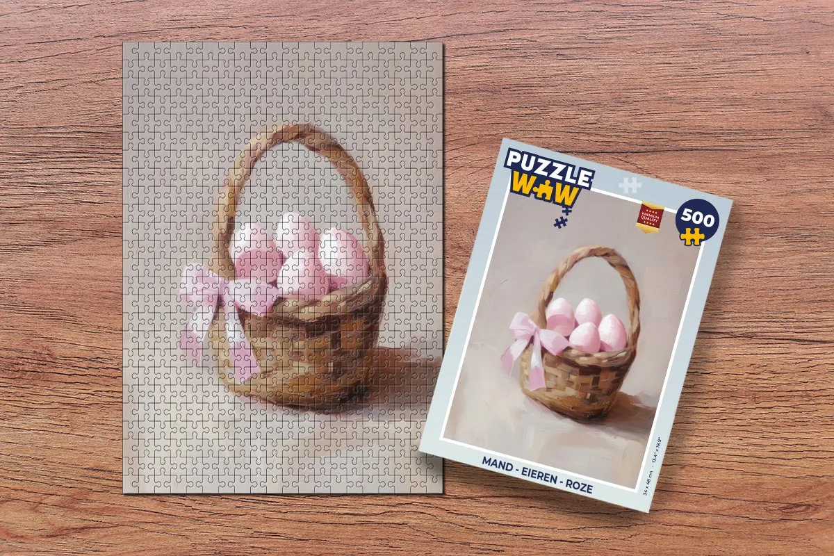 PuzzleWow Mand Eieren Roze Legpuzzel 500 Stuks