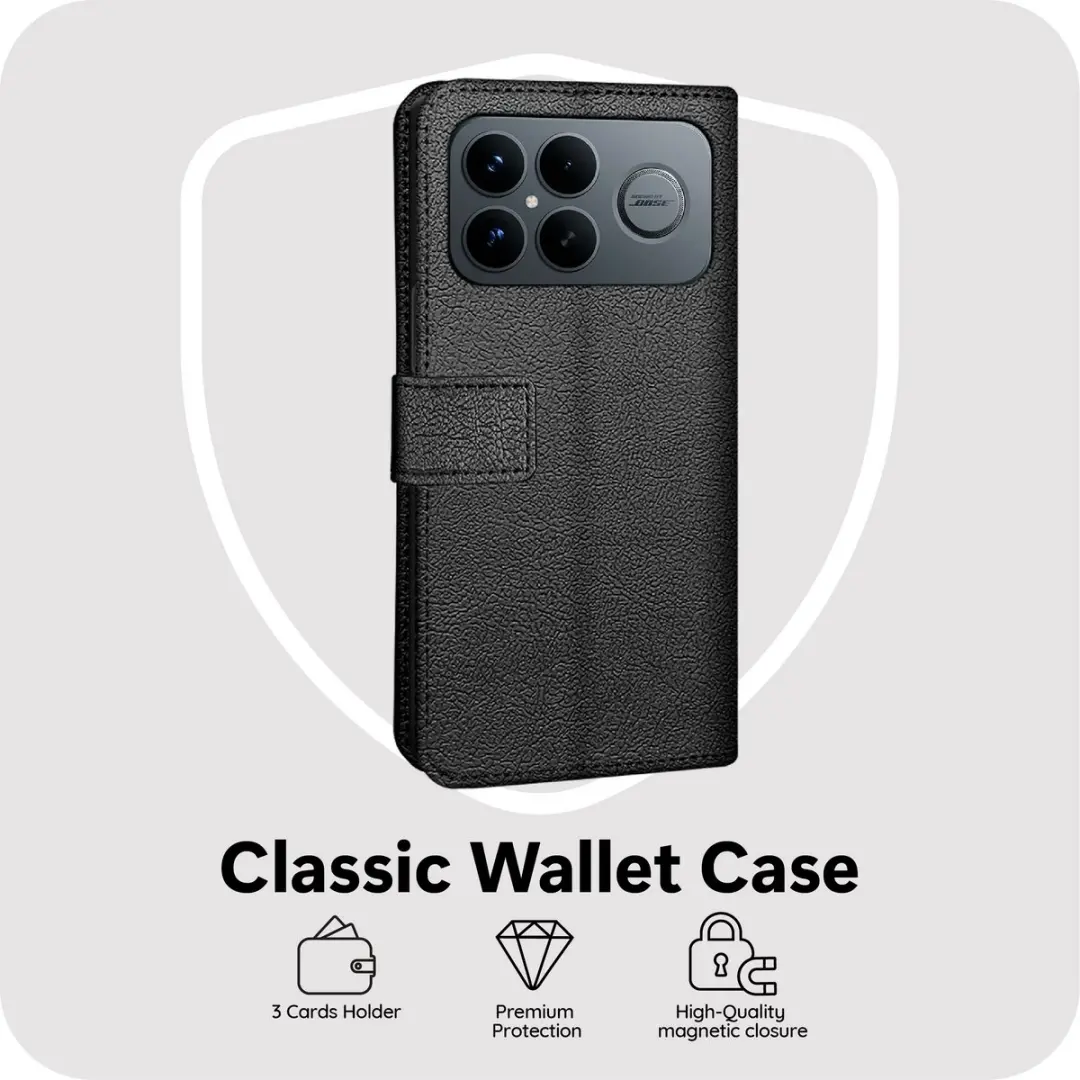 Just in Case Bookcase Classic Hoesje - Xiaomi Poco F8 Ultra - Zwart - afbeelding 5 van 6