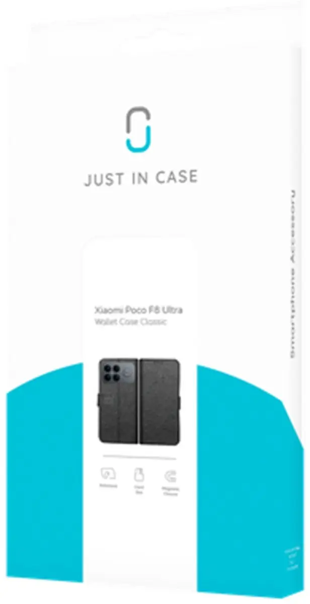 Just in Case Bookcase Classic Hoesje - Xiaomi Poco F8 Ultra - Zwart - afbeelding 3 van 6