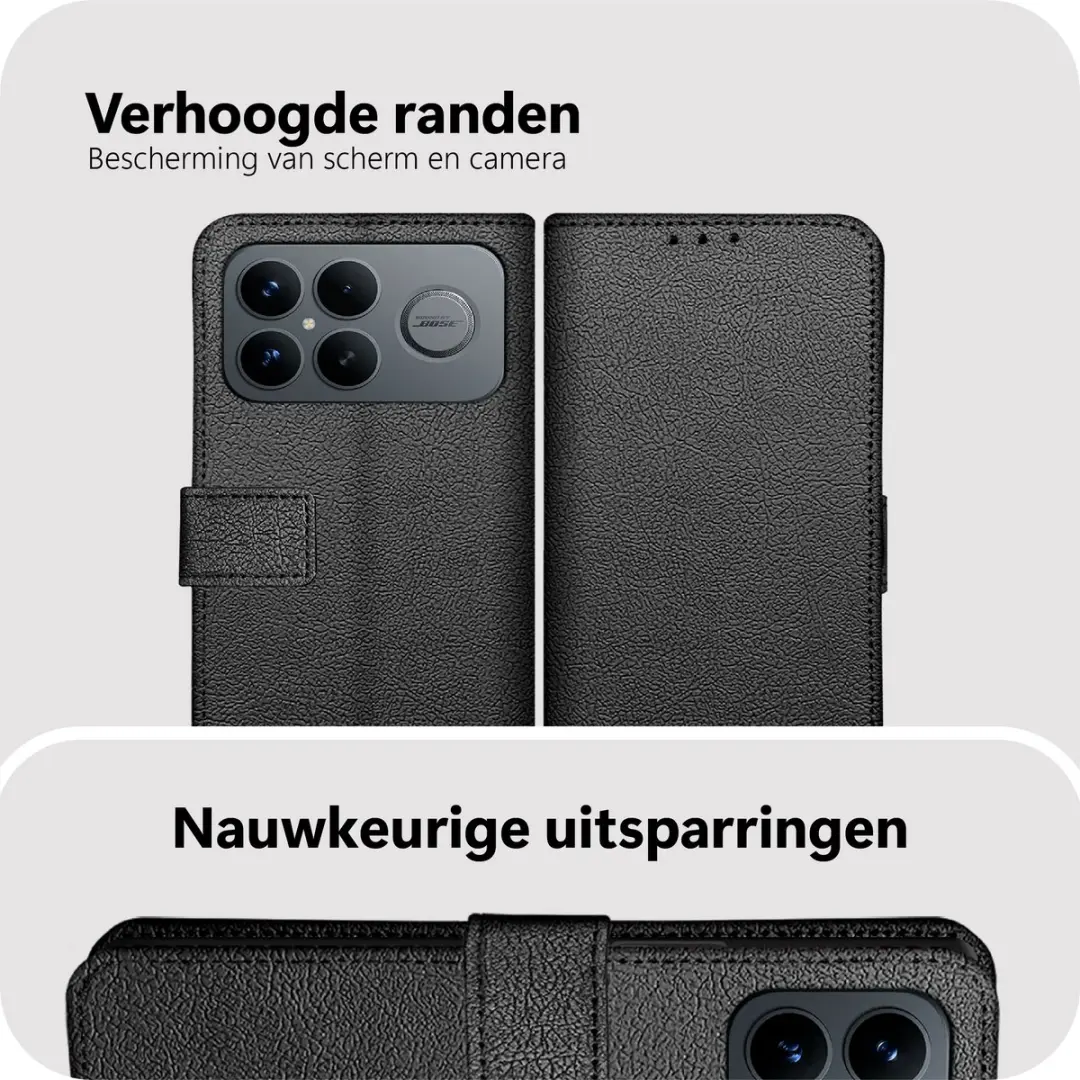 Just in Case Bookcase Classic Hoesje - Xiaomi Poco F8 Ultra - Zwart - afbeelding 6 van 6