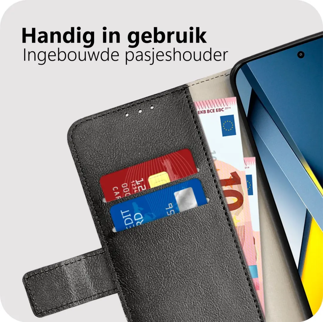 Just in Case Bookcase Classic Hoesje - Xiaomi Poco F8 Ultra - Zwart - afbeelding 2 van 6