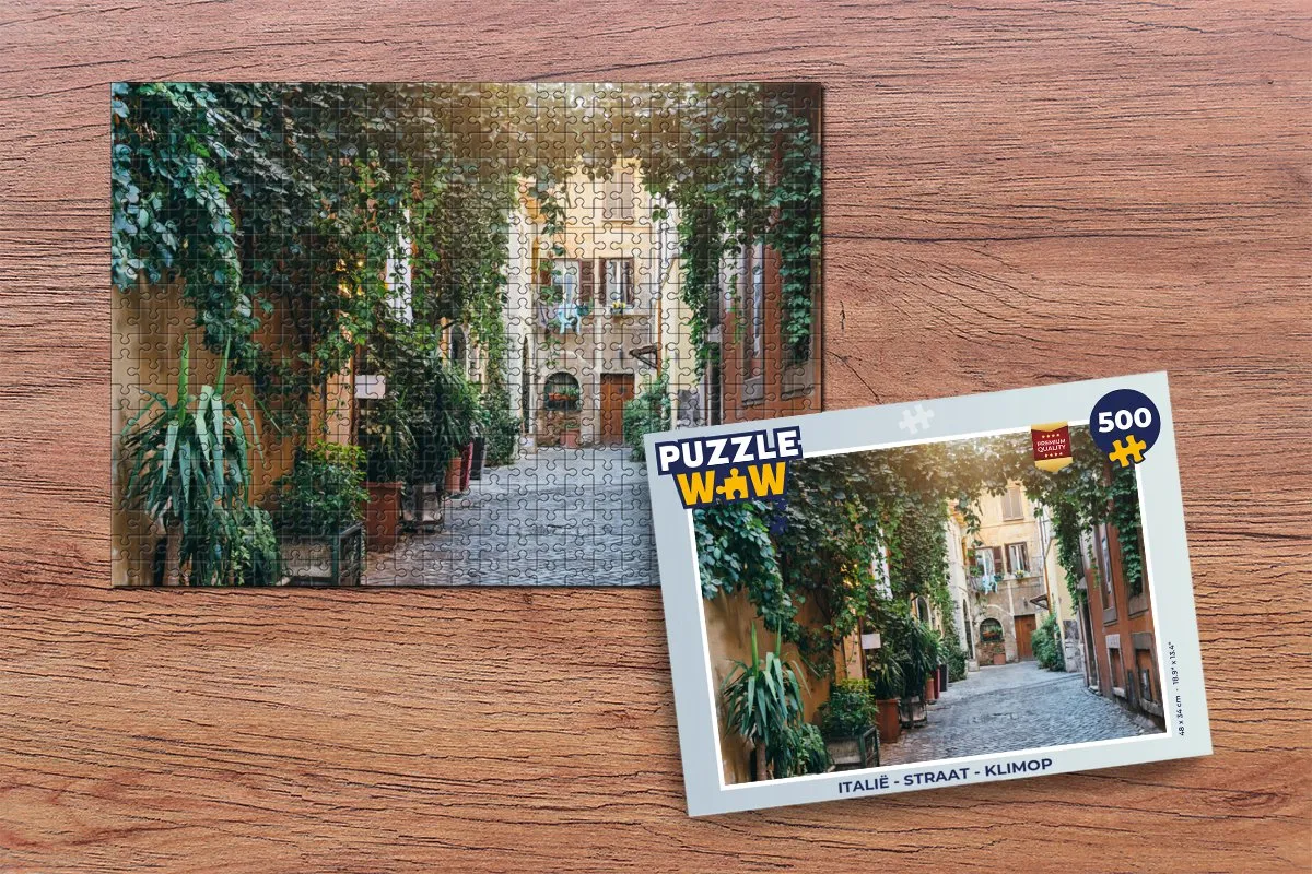 PuzzleWow Italië Straat Klimop Legpuzzel 500 Stuks - Multicolor